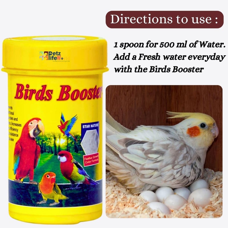 VAYINATO® Bird Booster, 50g & Birds Care, 60ML Combo Health Supplements for All Kind of Pet Birds by Petzlifeworld - Image 3