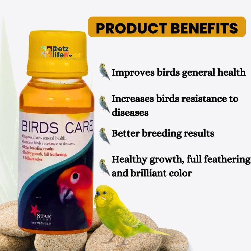 VAYINATO® Bird Booster, 50g & Birds Care, 60ML Combo Health Supplements for All Kind of Pet Birds by Petzlifeworld - Image 5