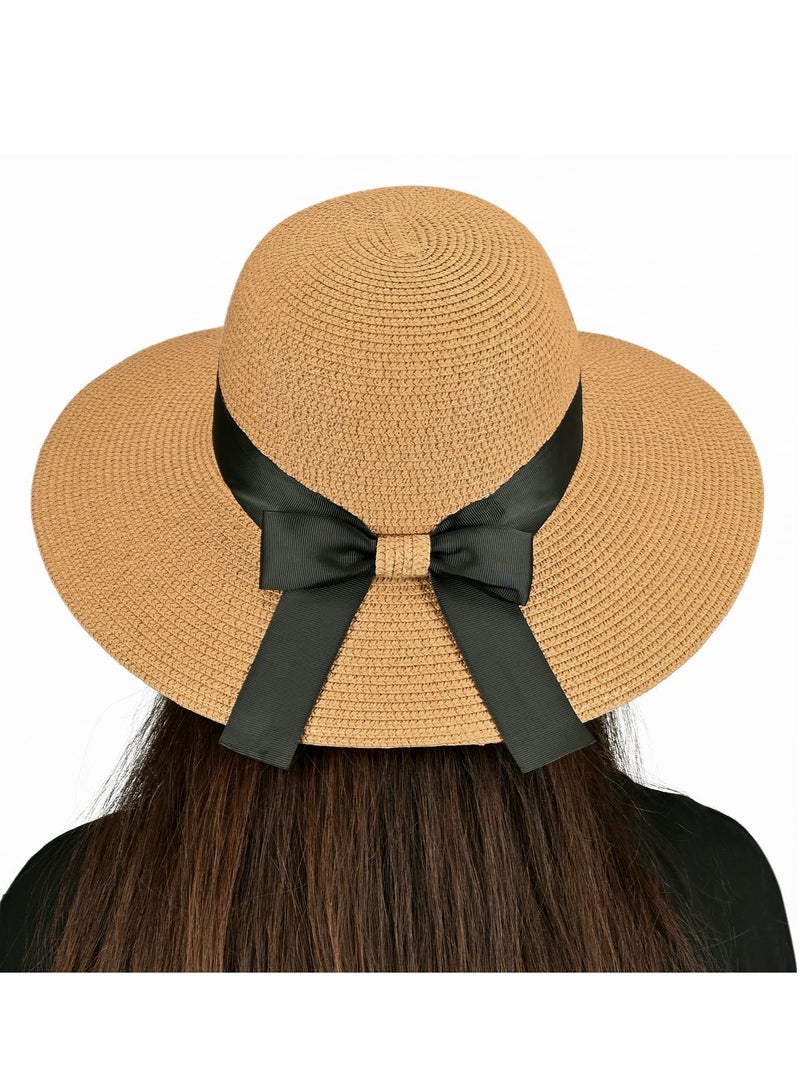 KASTWAVE Women's Straw Sun Hat, All-Match Fashion Wide Brim Beach Hats Foldable Fedora Bucket Hat Summer - Image 5