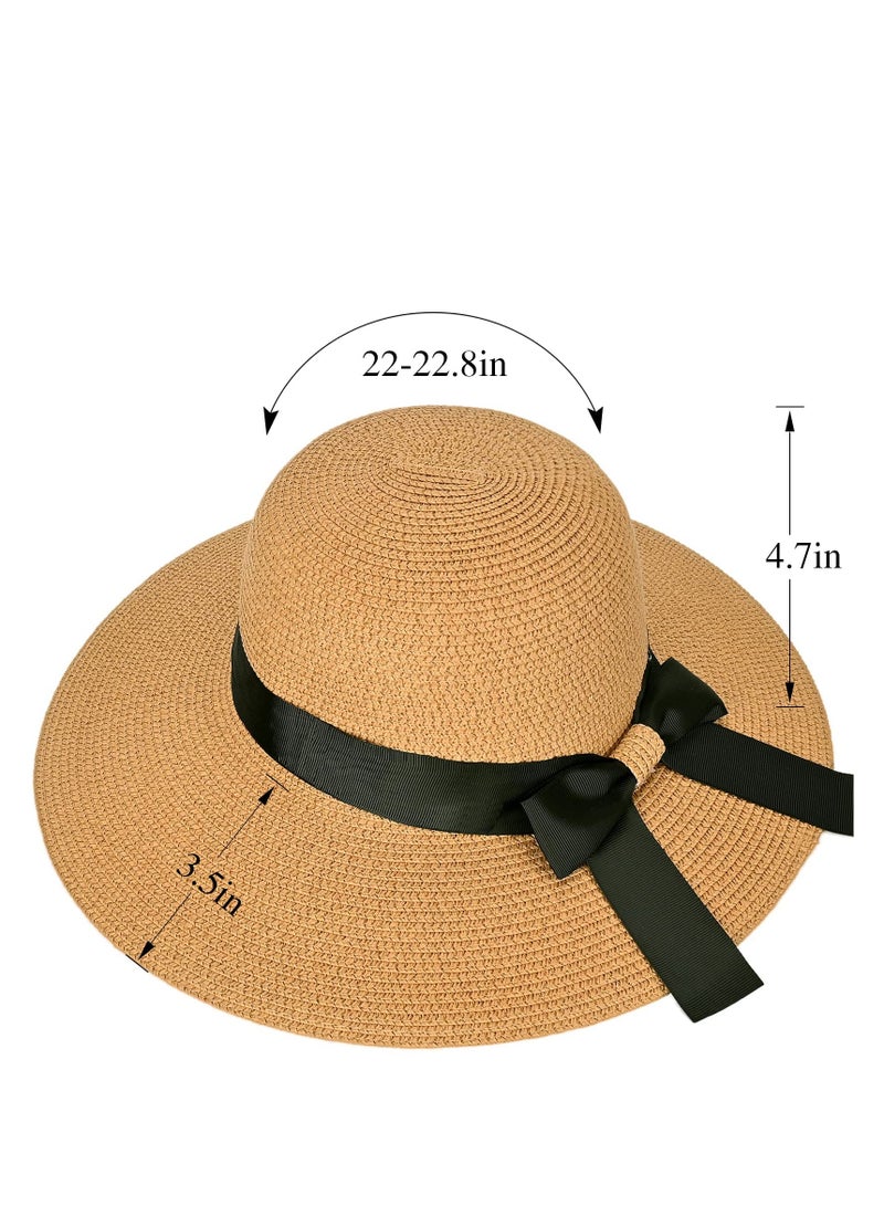 KASTWAVE Women's Straw Sun Hat, All-Match Fashion Wide Brim Beach Hats Foldable Fedora Bucket Hat Summer - Image 4