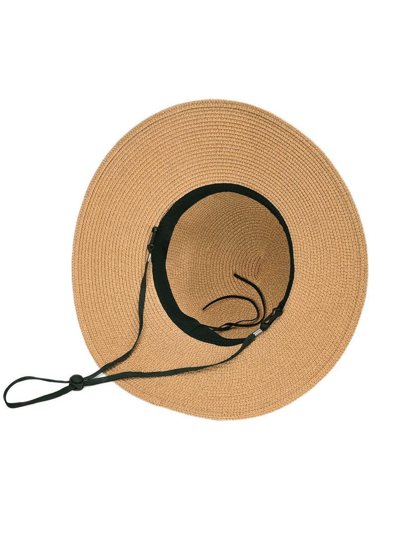 KASTWAVE Women's Straw Sun Hat, All-Match Fashion Wide Brim Beach Hats Foldable Fedora Bucket Hat Summer - Image 2