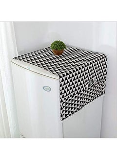 O Ozone Fridge Dust-Proof Cotton Cover Multi-Purpose Washing Machine Top Cover with Storage Pockets for Pods Home and Kitchen (Black Pattern)  - Image 4
