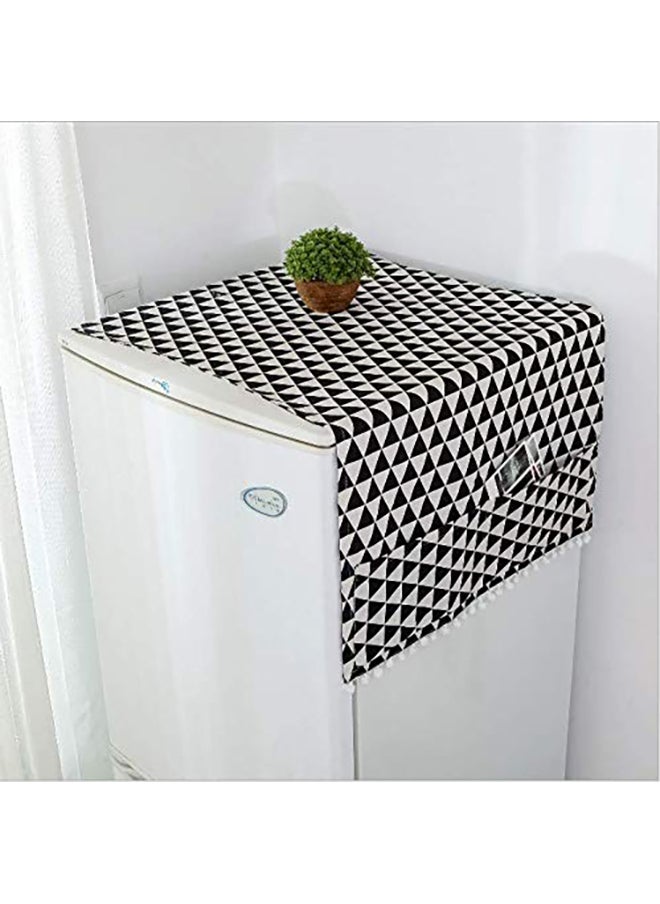 O Ozone Fridge Dust-Proof Cotton Cover Multi-Purpose Washing Machine Top Cover with Storage Pockets for Pods Home and Kitchen (Black Pattern)  - Image 4
