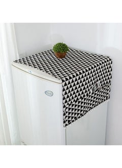 O Ozone Fridge Dust-Proof Cotton Cover Multi-Purpose Washing Machine Top Cover with Storage Pockets for Pods Home and Kitchen (Black Pattern)  - Image 1