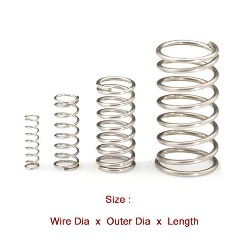 Stainless Steel Spring, Metal Springs 10Pcs Wire Dia 0.8mm 304 Stainless Steel Return Spring OD 8mm-16mm Springs Release Compression Spring Long 10-50mm(0.8 * 12 * 40) - Image 3