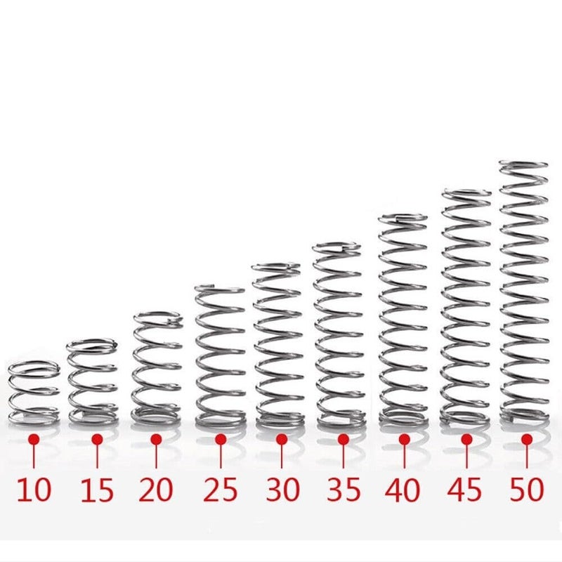 Stainless Steel Spring, Metal Springs 10Pcs Wire Dia 0.8mm 304 Stainless Steel Return Spring OD 8mm-16mm Springs Release Compression Spring Long 10-50mm(0.8 * 12 * 40) - Image 2