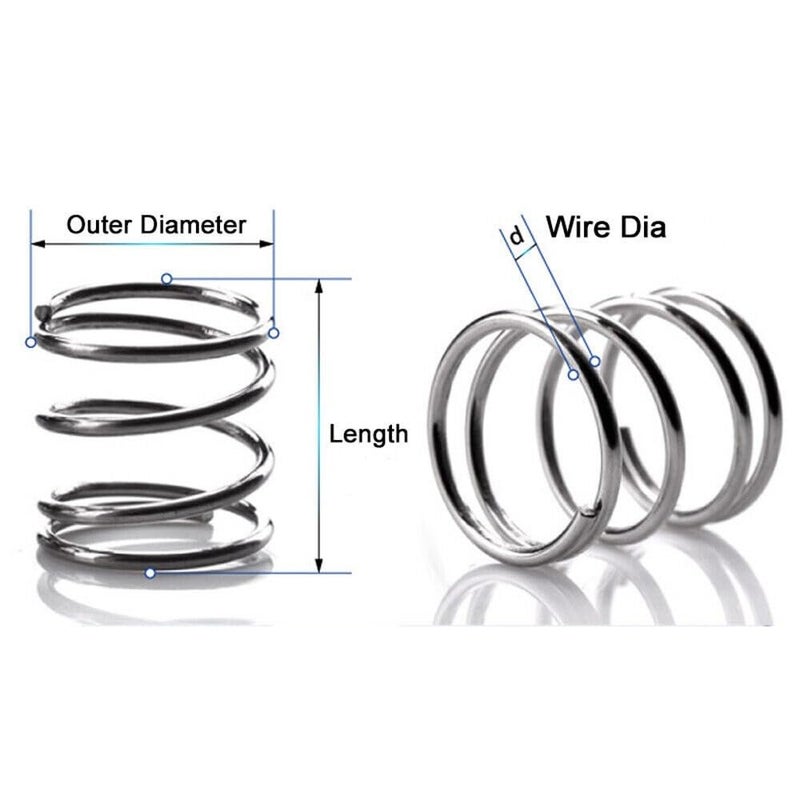 Stainless Steel Spring, Metal Springs 10Pcs Wire Dia 0.8mm 304 Stainless Steel Return Spring OD 8mm-16mm Springs Release Compression Spring Long 10-50mm(0.8 * 12 * 40) - Image 4