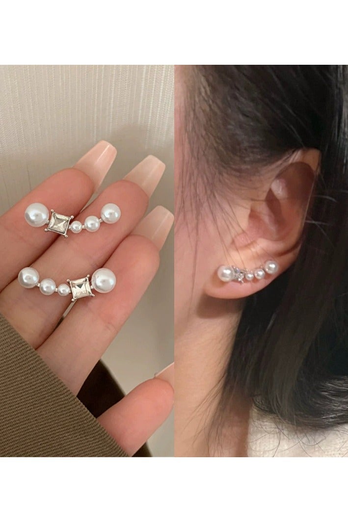 Goolsky French-Style Luxury Pearl & Zircon Stud Earrings – S925 Sterling Silver, Unique Boutique Design, Versatile Trendy Jewelry for Women - Image 1