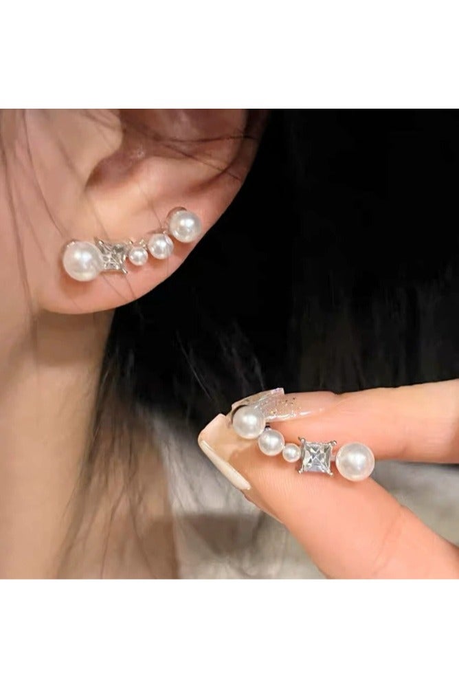 Goolsky French-Style Luxury Pearl & Zircon Stud Earrings – S925 Sterling Silver, Unique Boutique Design, Versatile Trendy Jewelry for Women - Image 3