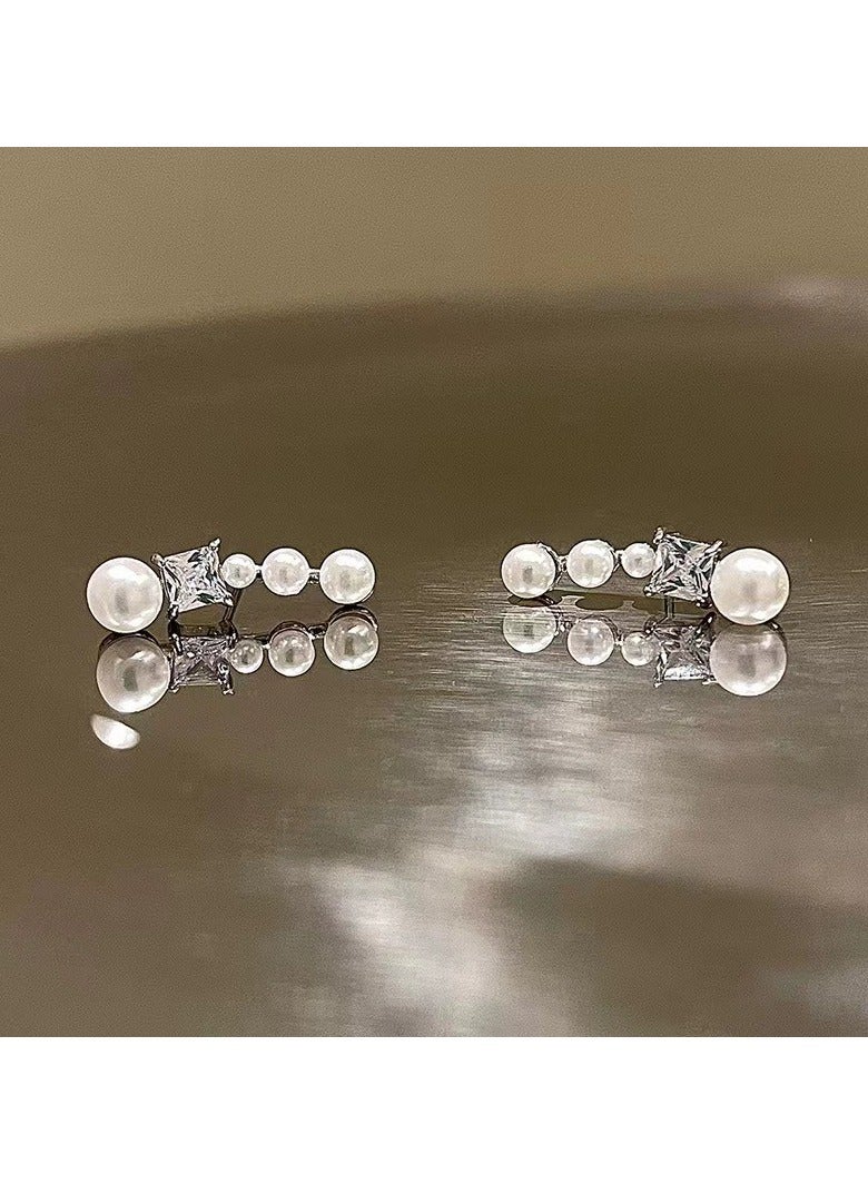 Goolsky French-Style Luxury Pearl & Zircon Stud Earrings – S925 Sterling Silver, Unique Boutique Design, Versatile Trendy Jewelry for Women - Image 2