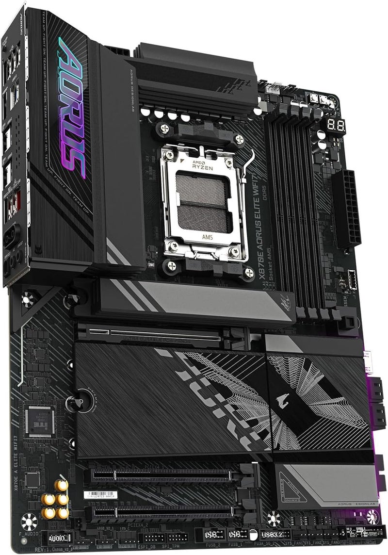 Micro Center AMD Ryzen 9 9950X CPU Processor with GIGABYTE X870E AORUS Elite WIFI7 AM5 Motherboard (ATX, DDR5, 4X M.2, PCIe 5.0, USB4) - Image 4