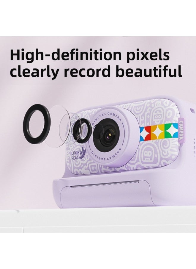 Generic Explosions Children's Camera Photographable Printable Toy HD Polaroid Digital Camera Direct Sales-Color:S9 White + 3 Rolls Of Color Printing Paper  - Image 4
