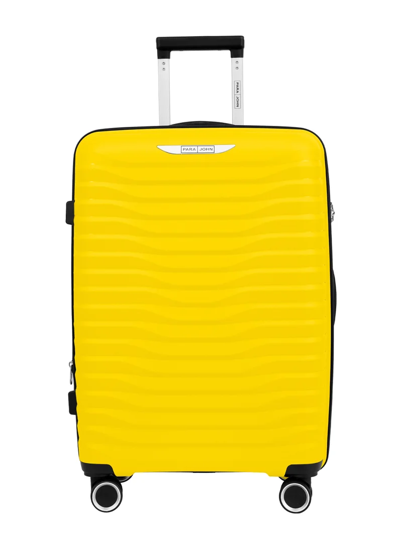 بارا جون مجموعة حقائب سفر بارا جون ترايس ثلاث قطع قابلة للتوسيع من البولي بروبلين بعجلات مزدوجة  درجة مقاسات  و  و  باللون الأصفر