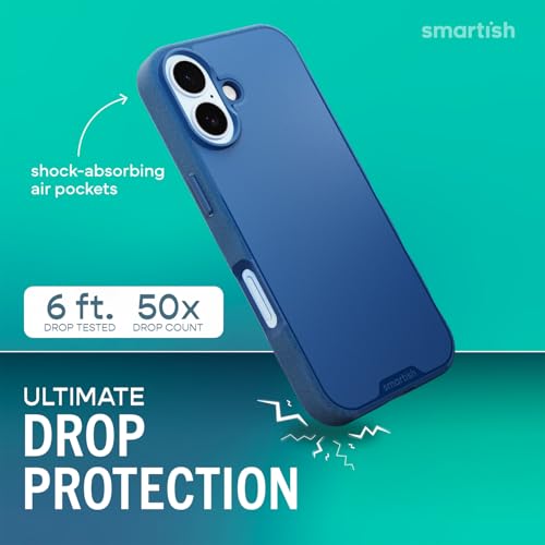 Smartish iPhone 17 MagSafe Case Gripmunk Magnetic Slim Case Lightweight Protective Thin Grip Cover with Microfiber Lining for Apple iPhone 17 Blues on The Green - Image 3
