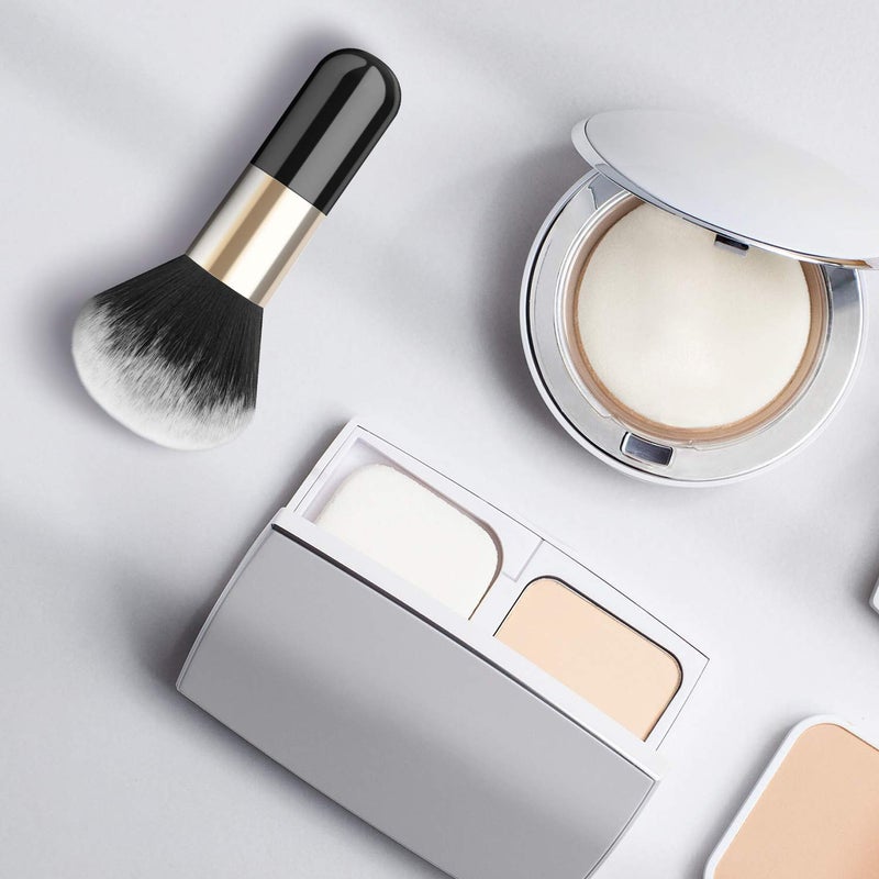 Luxspire Powder Makeup Brush, Flat Kabuki Brush, Single Large Makeup Brush Soft Face Mineral Powder Foundation Brush Blush Brush for Blending Makeup, Black & Gold - Image 3