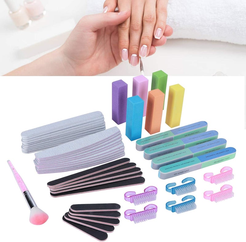 47pcs Nail File and Buffer Set, Professional Manicure Tool Kit with 100/180 Grit Files, 120 Grit Foam Buffers, Nail Brush for Acrylic and Nails - Image 5