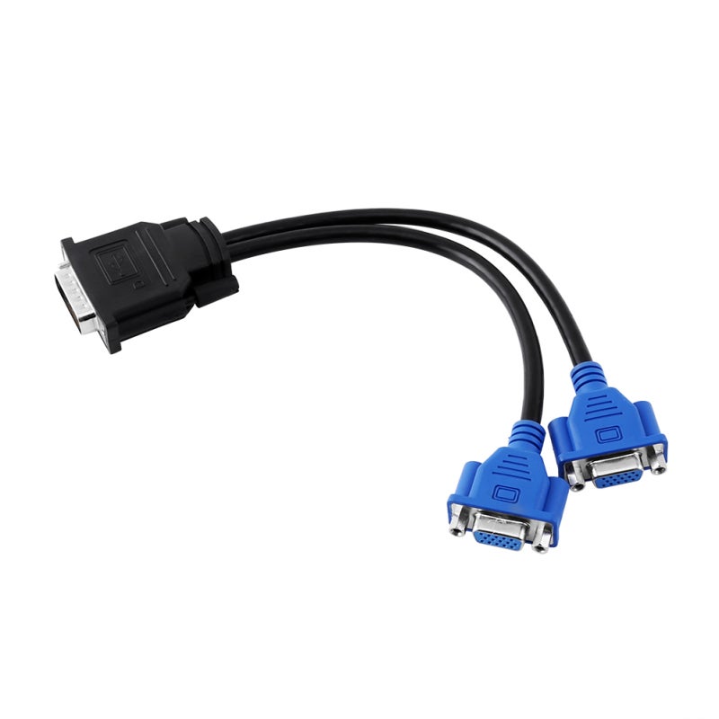 محول كابل DMS59 إلى مقسم VGA مزدوج، طوله 25 سم بنواة نحاسية نقية - هيكل حجب مستقل لبطاقات الفيديو للكمبيوتر - Image 1