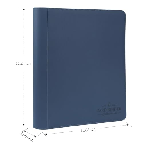 CARDBINDER Toploader Binder,Toploader Hard Cases, 4-Pocket Pages Sleeves Hold up 128 Cards.Toploader Card Binder with Sleeves for “3×4” rigid，Card Holder(blue) - Image 2