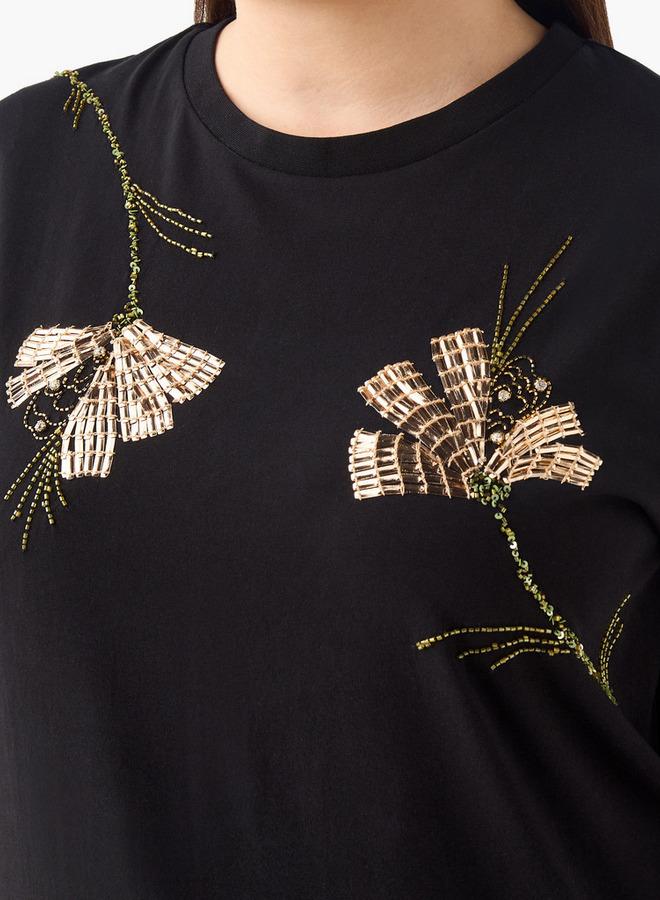  أولا بوبكن تيشيرت أولا بوبكن بمقاس كبير مزين بياقة دائرية وأكمام قصيرة - Image 4