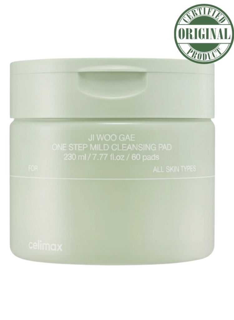 celimax Ji.Woo.Gae One Step Mild Cleansing Pad – Gentle Daily Cleansing Pads with Soothing Formula for Clear, Hydrated, and Fresh Skin – 60 Pads - Image 1