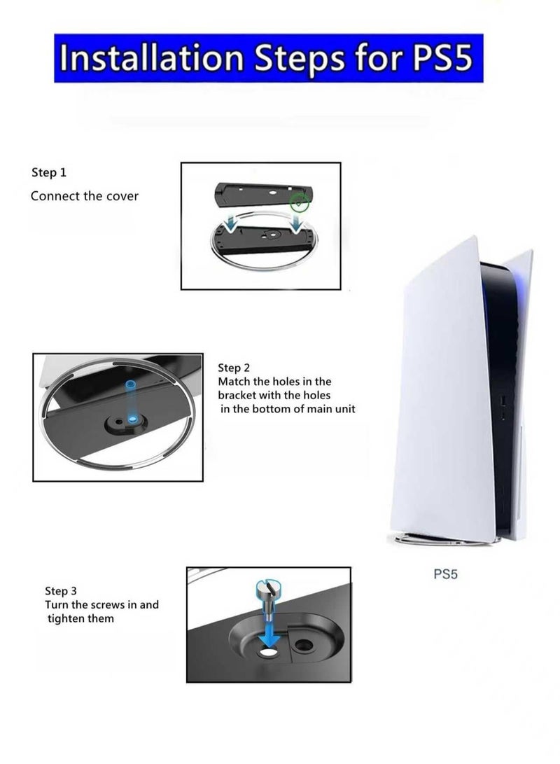 CoolRabbie Vertical Stand for PS5 Pro and PS5 Slim Console Disc & Digital, Stable and Easy-to-Install with Sturdy Screw, Compatible PlayStation 5 Accessory - Image 5