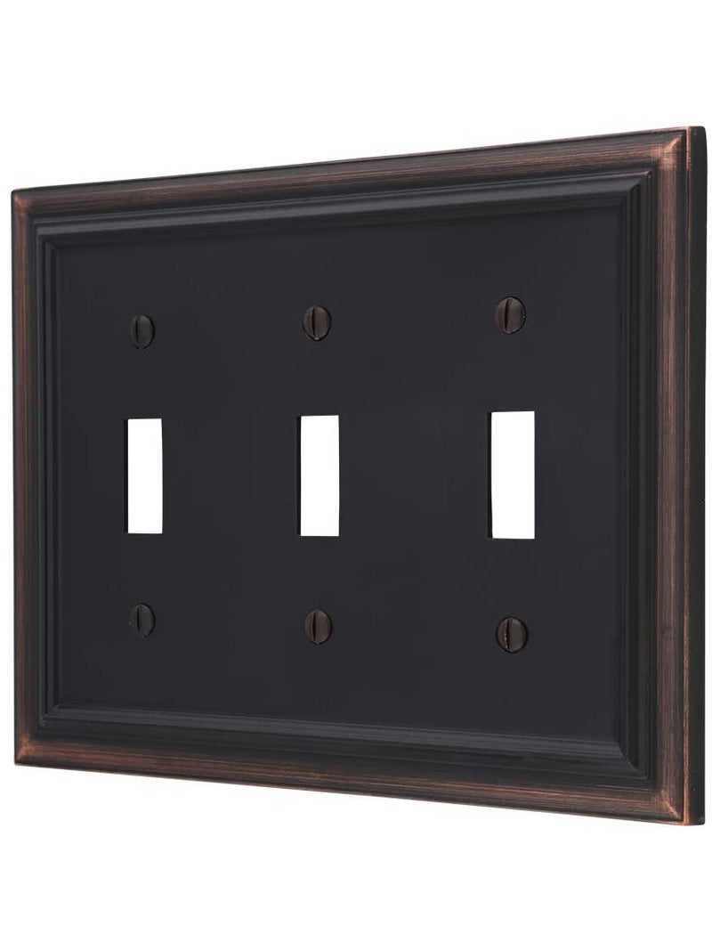 AMERELLE 94TTTVB Continental Triple Toggle Cast Metal Wallplate in Aged Bronze - Image 5