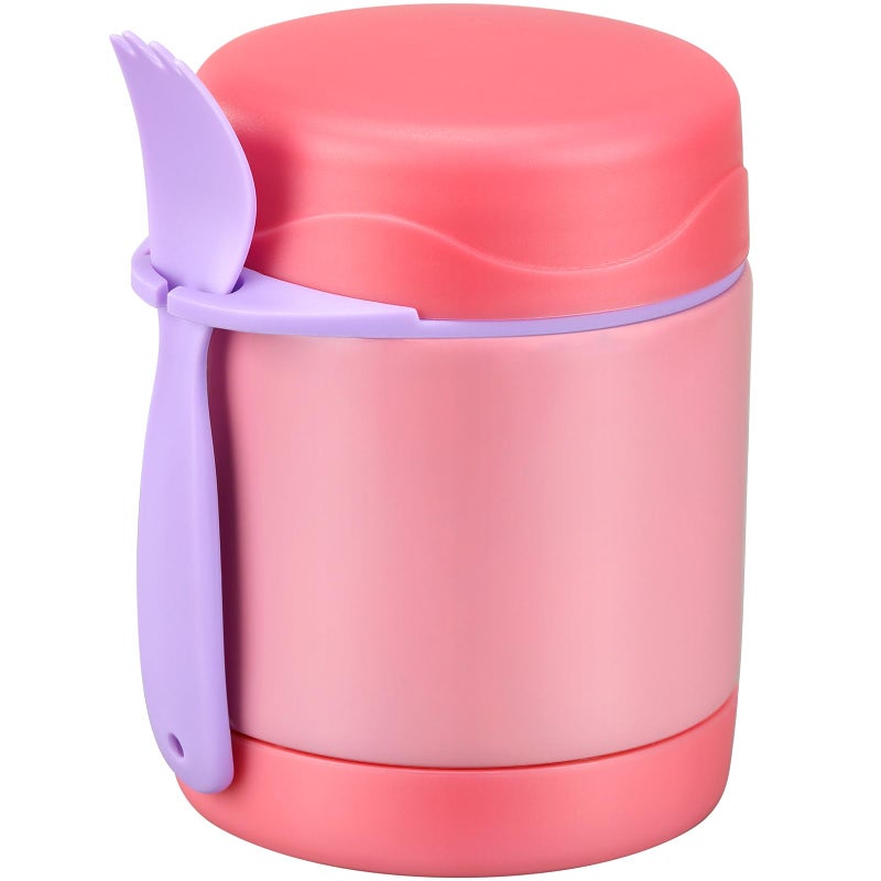 Howeemo 10oz Soup Thermo for Hot Food Kids,Lunch Thermo Kids Food Jar with Spoon Hot Insulated Food Containers,Leak Proof Stainless Steel Wide Mouth Lunch Thermo Jar for School(Pink) - Image 1