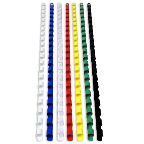 Rayson CR6100M Plastic Binding Combs 14in 21Ring 20Sheet Capacity Colorful Comb Binding Spines Max Binding A4 Size Paper 83117 Box of 100 - Image 1