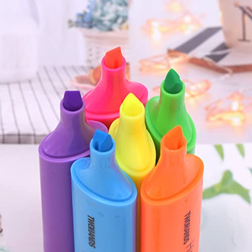 TWOHANDS Highlighters,Chisel Tip Marker Pens,6 Assorted Colors,with Large Ink Reservoir for Extra Long Marking 20062 - Image 2