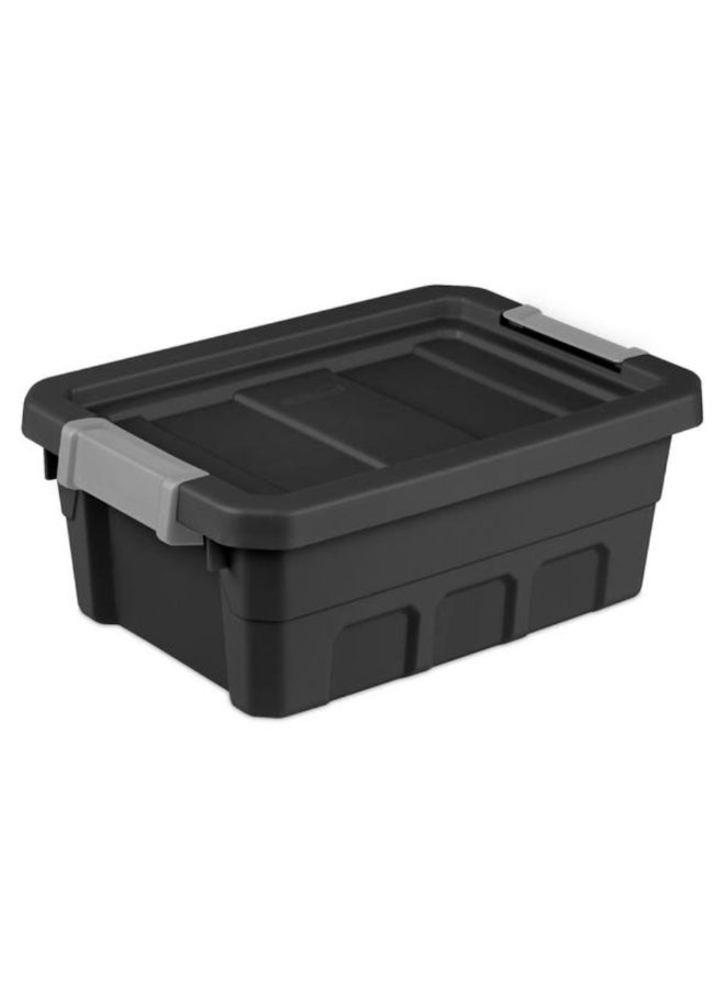 ستيريليت حاوية تخزين مستطيلة قابلة للتكديس بغطاء إغلاق مزلاج أسود 4 جالون 4387403 - Image 1
