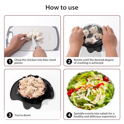 Li & Zhao Li&Zhao Chicken Shredder Tool Twist - Meat Shredder Tool Twist 7.9" Large Chicken Breast Shredder for Pork, Beef, Chicken Kitchen (Black) - Image 4