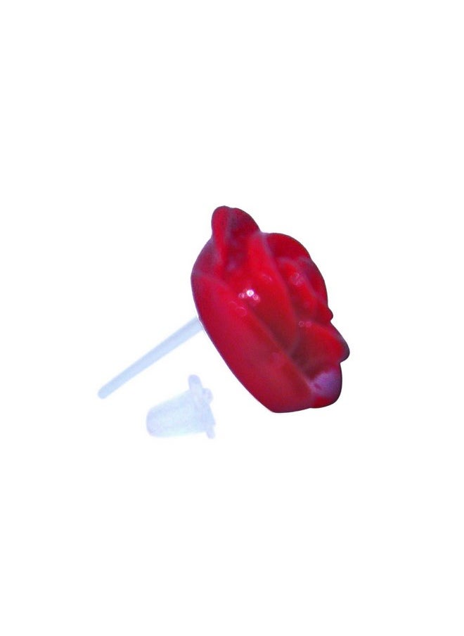 DesignedDazzle 9 Pairs Multi Colors Rose Flowers Acrylic Nylon Plastic Post Earrings Medical Hypoallergenic No Metal Studs Sensitive Ears Women  - Image 5