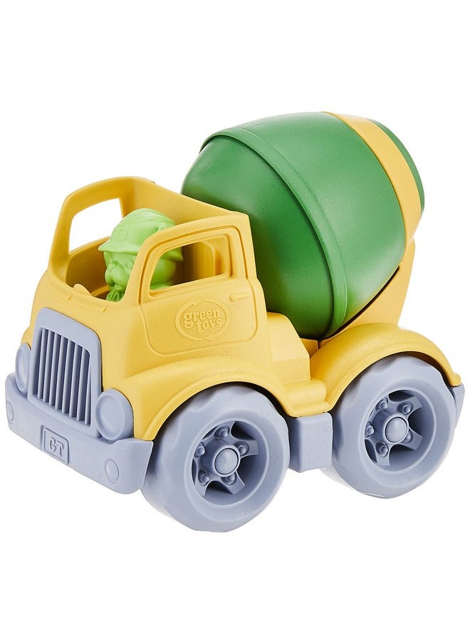 Green Toys Green Toys Mixer Construction Truck Green/Yellow, 5.75x7.5x5.6  - Image 1