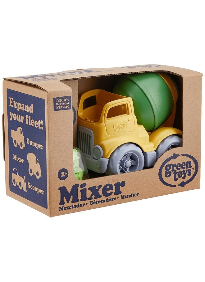 Green Toys Green Toys Mixer Construction Truck Green/Yellow, 5.75x7.5x5.6  - Image 3