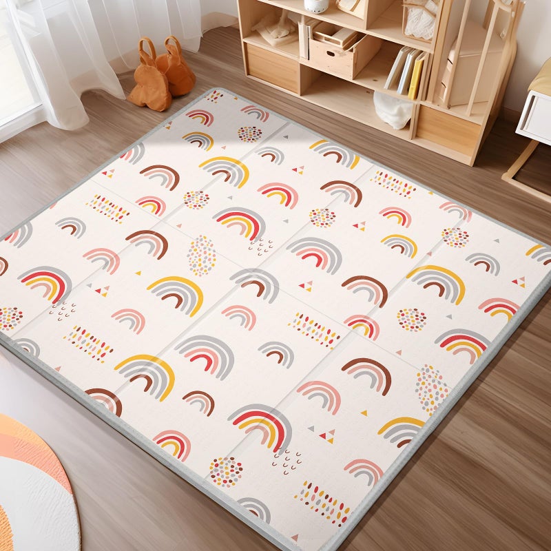 PIGLOG Baby Play Mat, Middle 59X59" Playmat for Playpen, 0.8 Inch Thick Foldable Baby Crawling Mat, Portable Playmat for Babies and Toddlers, Infants, Toddler, Kids - Image 1