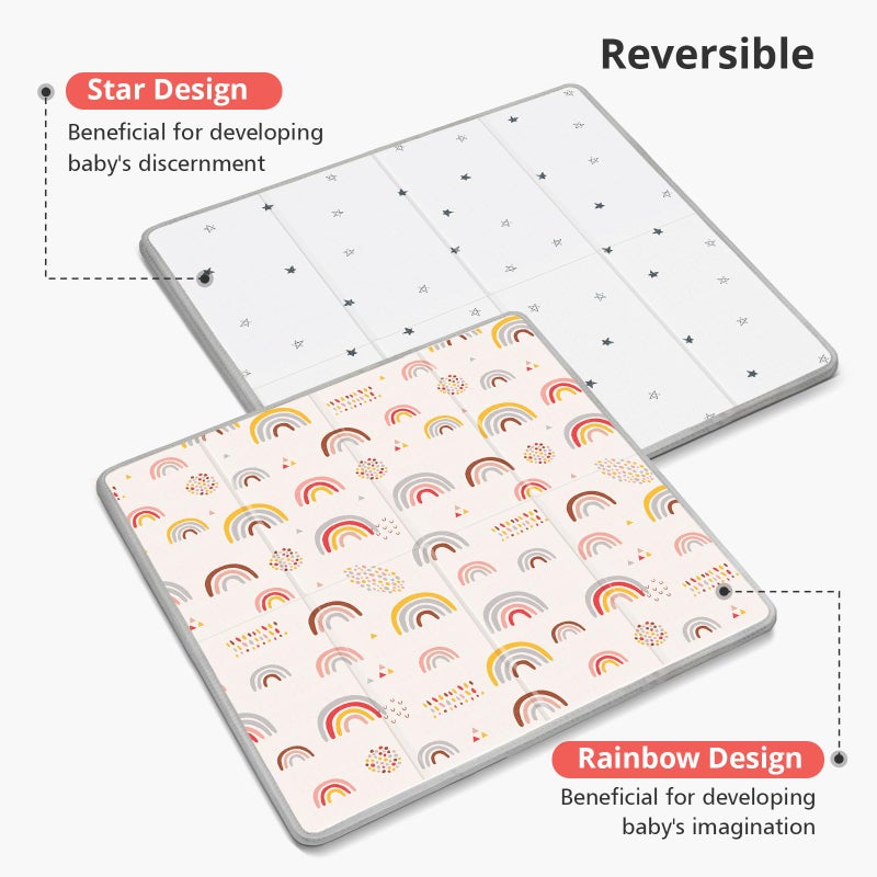 PIGLOG Baby Play Mat, Middle 59X59" Playmat for Playpen, 0.8 Inch Thick Foldable Baby Crawling Mat, Portable Playmat for Babies and Toddlers, Infants, Toddler, Kids - Image 3
