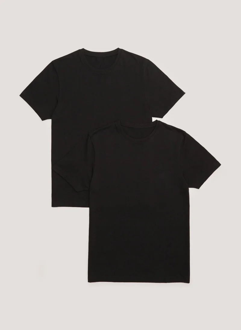 Matalan 2 Pack Black T-Shirt Vests