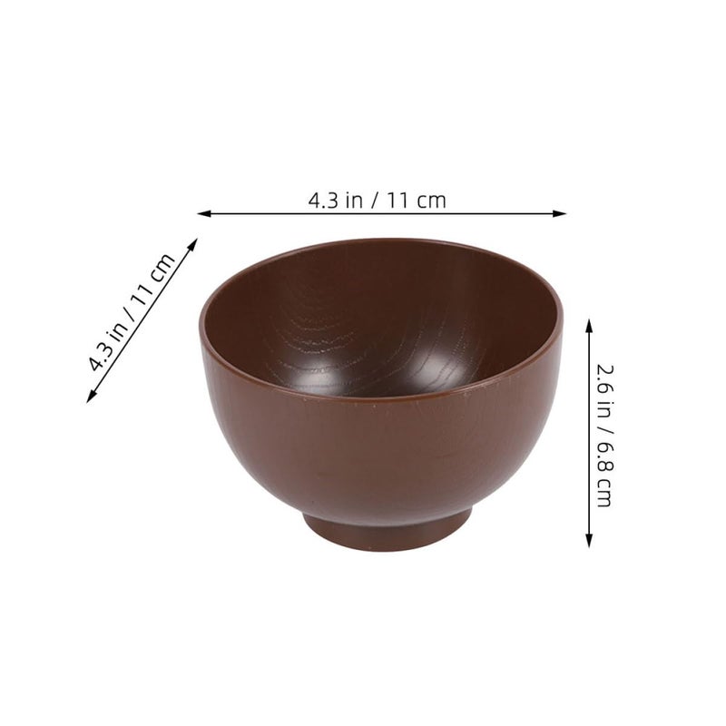Japanese Style Soup Ramen Bowls 2 Piece Set Wooden Texture Small Size for Home and Restaurant - Image 3