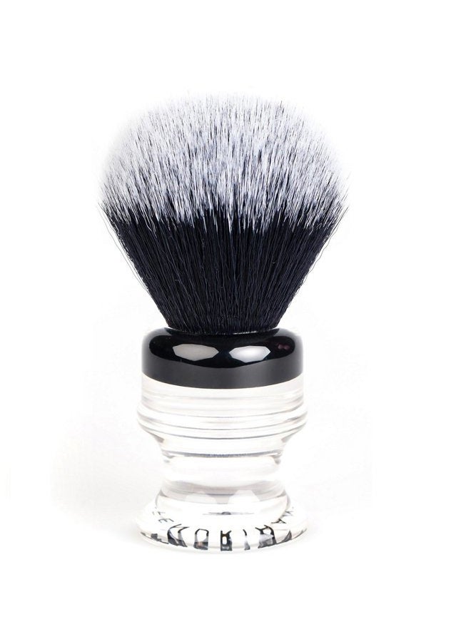 Generic Black and White Synthetic Shaving Brush with Two-Tone Acrylic Handle for personal and professional shaving  - Image 1