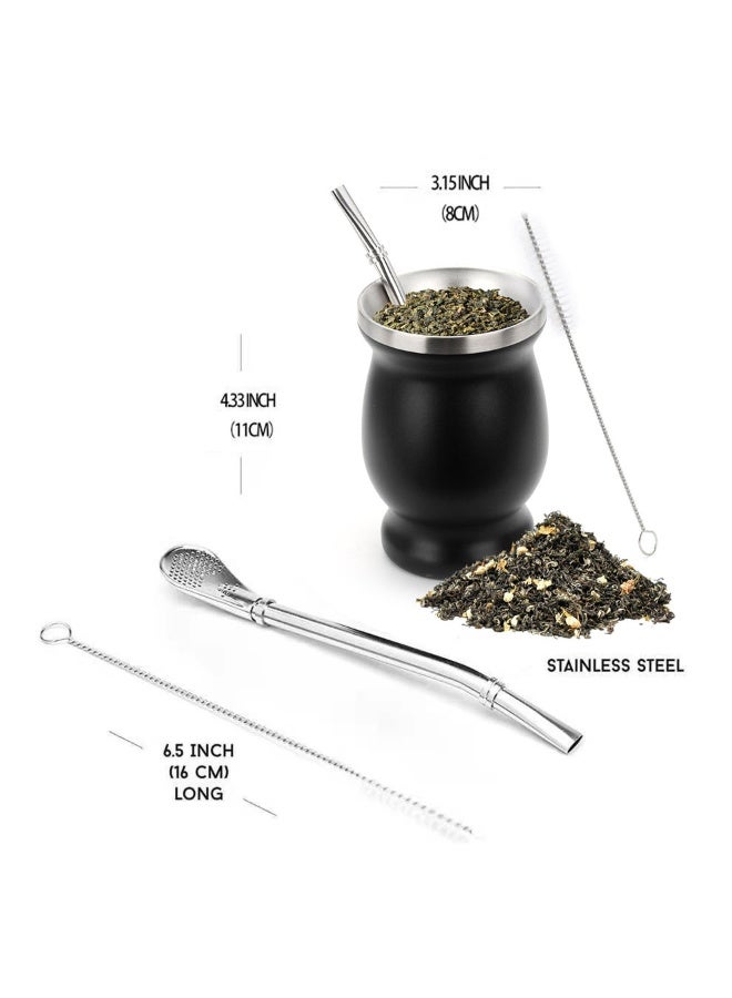 Yerba Mate كوب الشاي مجموعة, كوب الصديق الصديق لـ Yerba Mate مع القش, الفولاذ المقاوم للصدأ مزدوج الجدار العزل الصديق كوب الشاي الصديق القش مجموعة, 8 أوقية - Image 3