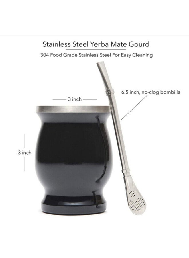 Yerba Mate كوب الشاي مجموعة, كوب الصديق الصديق لـ Yerba Mate مع القش, الفولاذ المقاوم للصدأ مزدوج الجدار العزل الصديق كوب الشاي الصديق القش مجموعة, 8 أوقية - Image 4