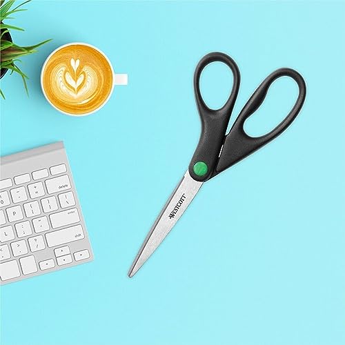 Westcott Wescott Kleenearth Recycled Stainless Steel Scissors, 8" Straight, Black (41418) - Image 4