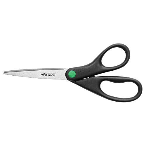 Westcott Wescott Kleenearth Recycled Stainless Steel Scissors, 8" Straight, Black (41418) - Image 2