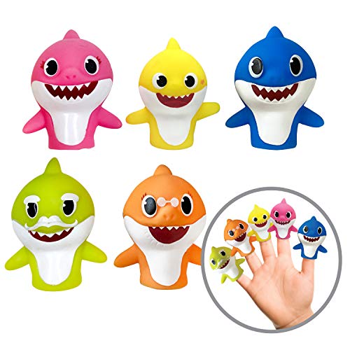 ginsey Nickelodeon Baby Shark 5 Pc Finger Puppet Set Party Favors Educational Bath Toys Story Time Beach Toys Playtime5 Count Pack of 1