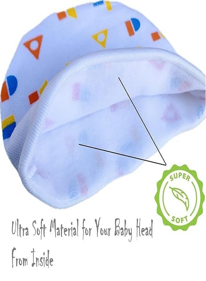 4NEwBiES Baby's Cotton New Born Baby Stylish Cap, Multicolor, 0-6 Months (0-6 Months, 3, Count) - Image 3
