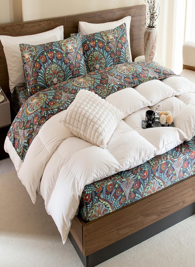 QSH Boho Sheets King Size - 100% Egyptian Cotton Bohemian Patterned Sheets Printed Bedding King Size Bed Sheets 17.5" Extra Deep Pocket 4pcs - Image 2