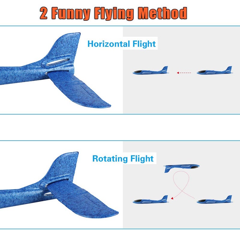BooTaa 4 Pack Airplane/Flying Toys, 17.5" Large Throwing Foam Plane/Gliders, 2 Flight Mode, Birthday Gifts for Girls Kids 3 4 5 6 7 8 9 10 11 12 Year Old Boys,Outdoor Sport Game Toys - Image 5
