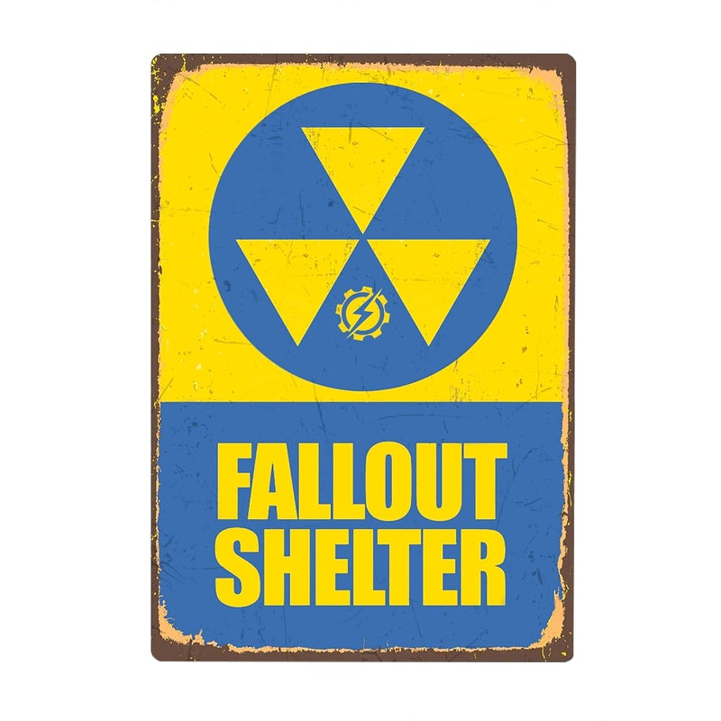Flinelife Fallout Shelter Sign - 12 x 8 Metal Decor - Image 1