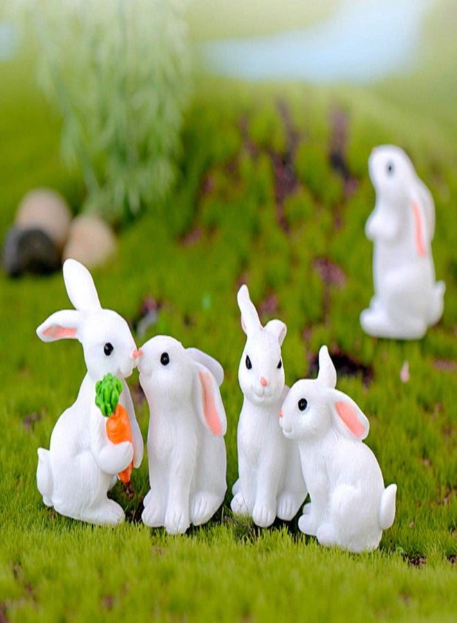 HYSTYLE 12 Pcs Cute Animal Rabbit Miniature Animal Figures Mini Bunny Figurines, Rabbit Cake Cupcake Toppers Fairy Garden Decoration - Image 2