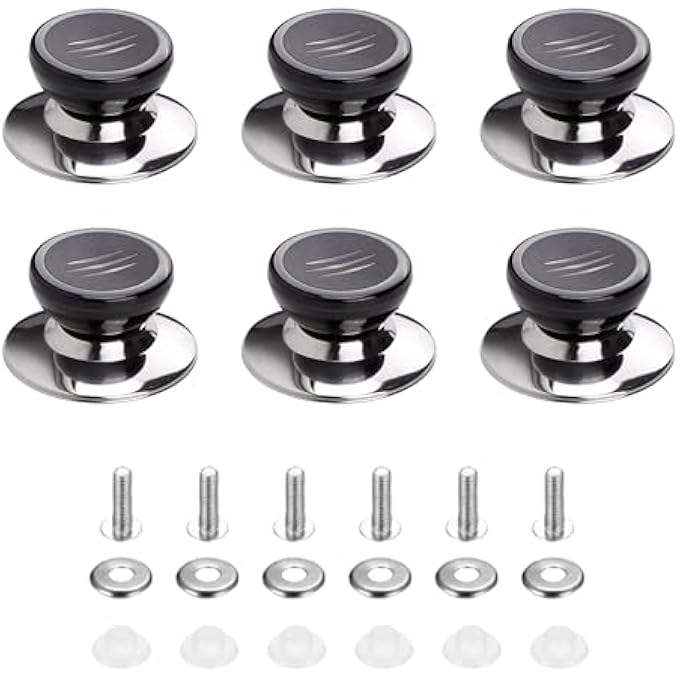 Duomama Enhance Your Cookware 6 Universal Pot Lid Knobs  Replacement Handles For Casserole Glass Pot Lids Upgrade Your Kitchen With Durable And Stylish Cookware Accessories - Image 2